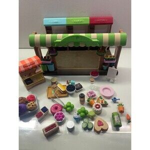 Sylvanian Woodzeez Farmers Market Calico Critters Many Accessories Doughnut Shop